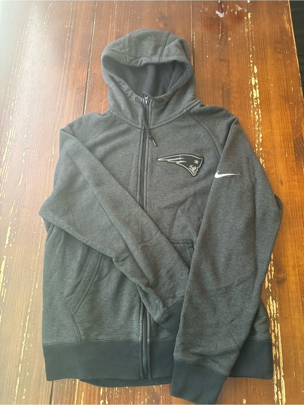 Nike Dark Gray New England Patriots Zip Hoodie